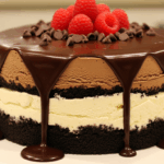Homemade Ice Cream Cake With Chocolate Ganache