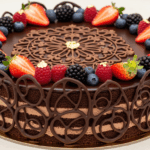 Round Cake With Chocolate Decorations