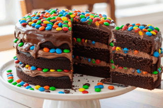 Chocolate Layer Cake With M&M's