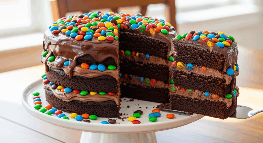 Chocolate Layer Cake With M&M's