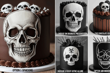 Chocolate Cake With Skull Design