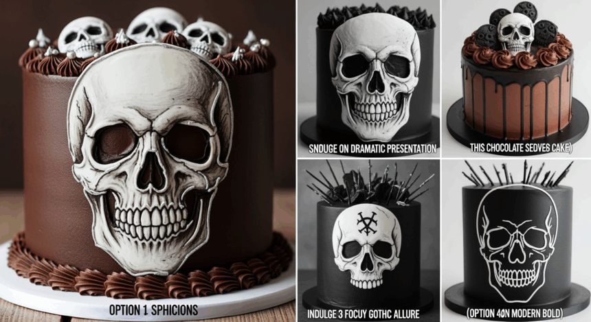 Chocolate Cake With Skull Design