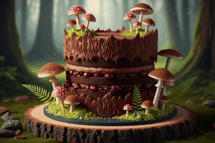 Chocolate Forest Cake With Mushrooms
