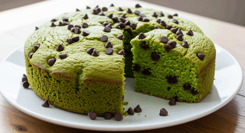 Green Cake With Chocolate Chips