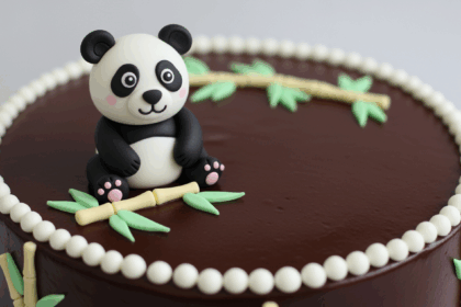 Chocolate Cake With Panda Decoration