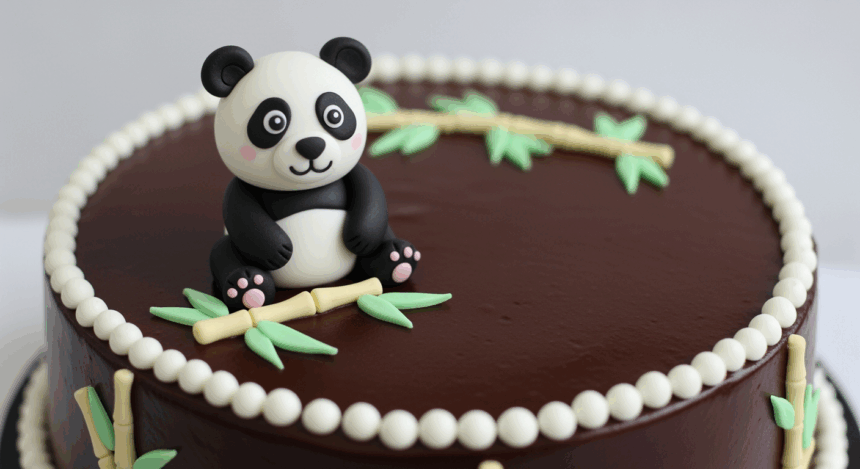 Chocolate Cake With Panda Decoration