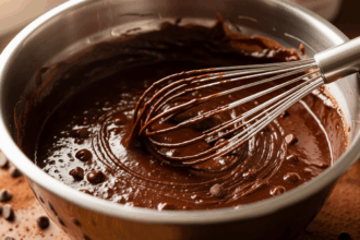 Chocolate Cake Batter With Whisk