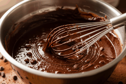 Chocolate Cake Batter With Whisk