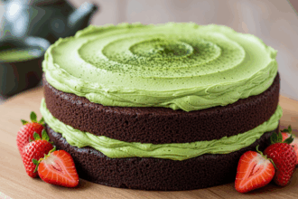 Vegan Chocolate Cake With Matcha Buttercream