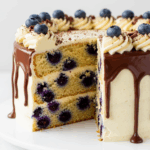 Blueberry Cake With Chocolate Drip