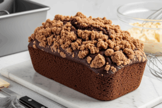 Chocolate Loaf Cake With Crumb Topping