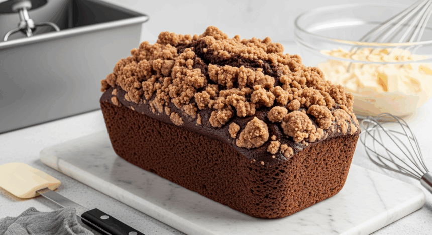 Chocolate Loaf Cake With Crumb Topping