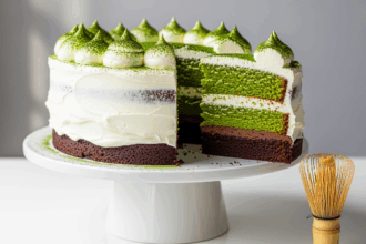 Matcha Chocolate Cake With Cream Cheese Frosting