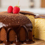 Moist Vanilla Cake With Chocolate Glaze