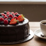 Berry-Topped Chocolate Cake With Coffee