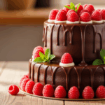 Two-Tier Chocolate Cake With Raspberries