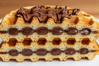Waffle Cake With Chocolate Filling
