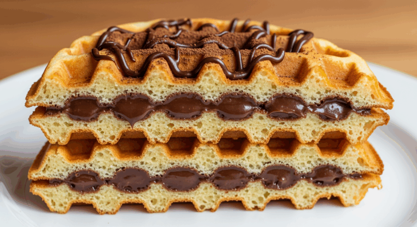 Waffle Cake With Chocolate Filling