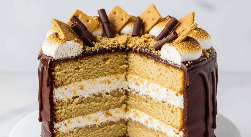 Smores Cake With Chocolate Frosting