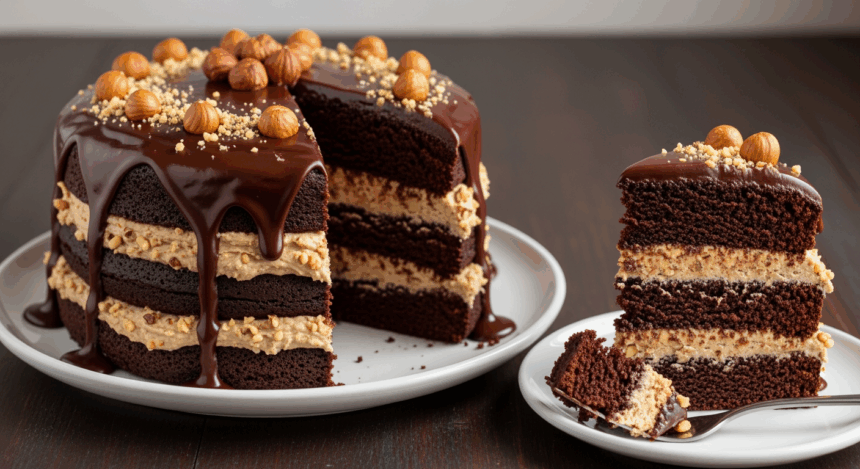 Chocolate Cake With Nut Filling