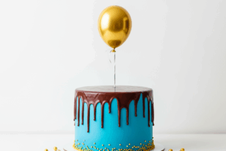 Chocolate Drip Birthday Cake With Balloon