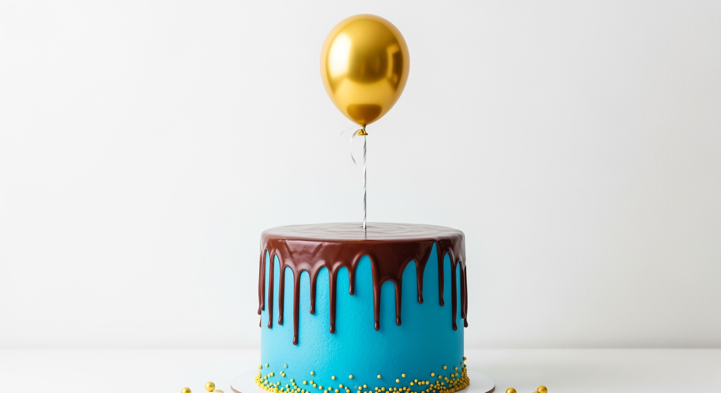 Chocolate Drip Birthday Cake With Balloon