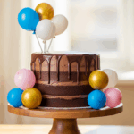 Chocolate Drip Cake With Balloons