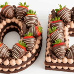 Letter Cake With Chocolate-Covered Strawberries