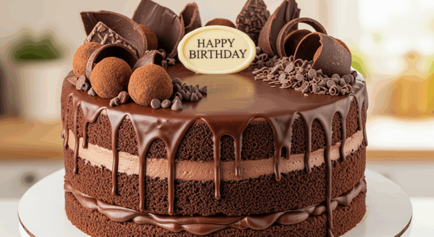 Chocolate-Themed Cake With Drip Design