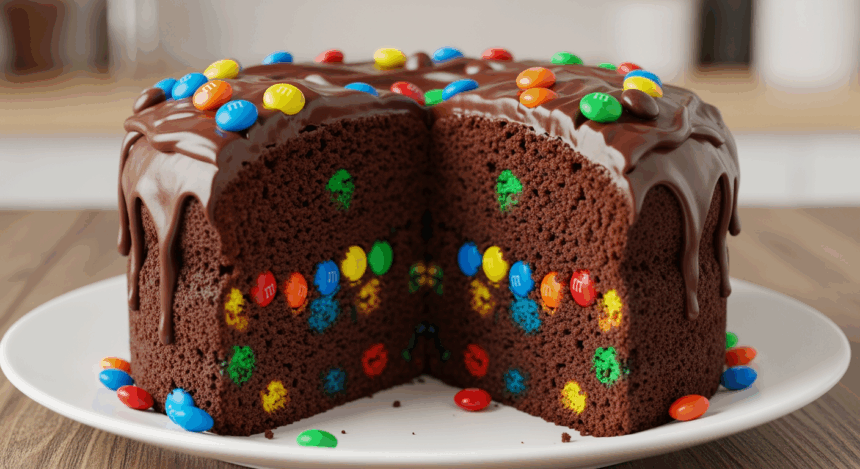 Chocolate Cake With M&M's Inside