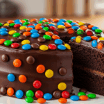 Chocolate Cake With M&M Decoration