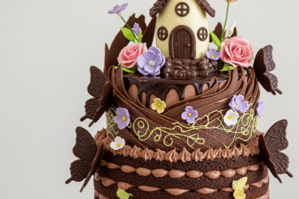 Fairy-Themed Cake With Chocolate Decorations