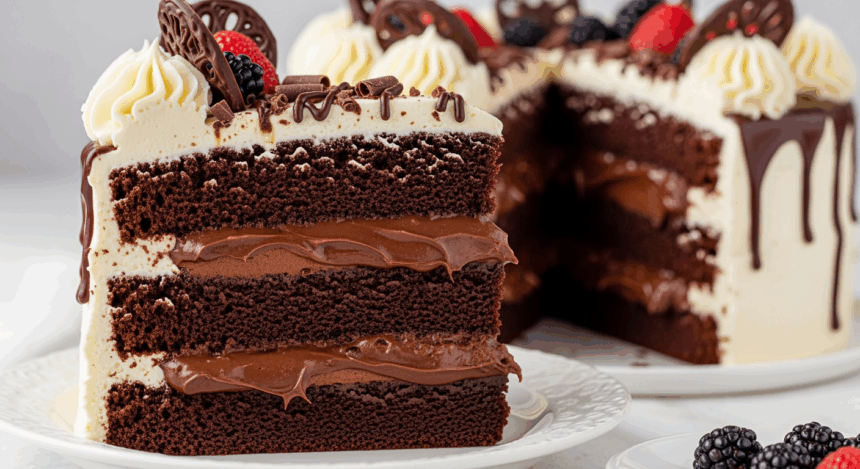 Chocolate Truffle Cake With Buttercream Frosting