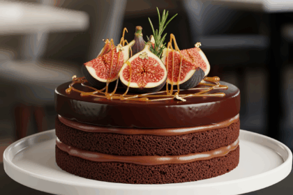 Chocolate Cake With Fig Decoration
