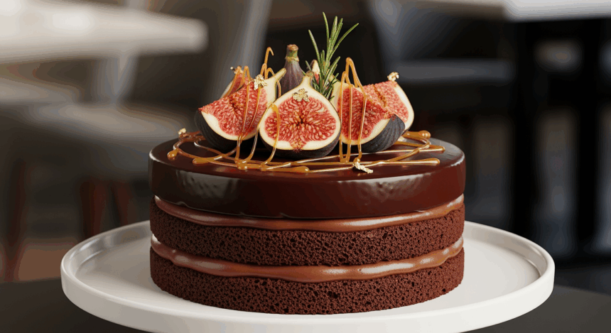 Chocolate Cake With Fig Decoration