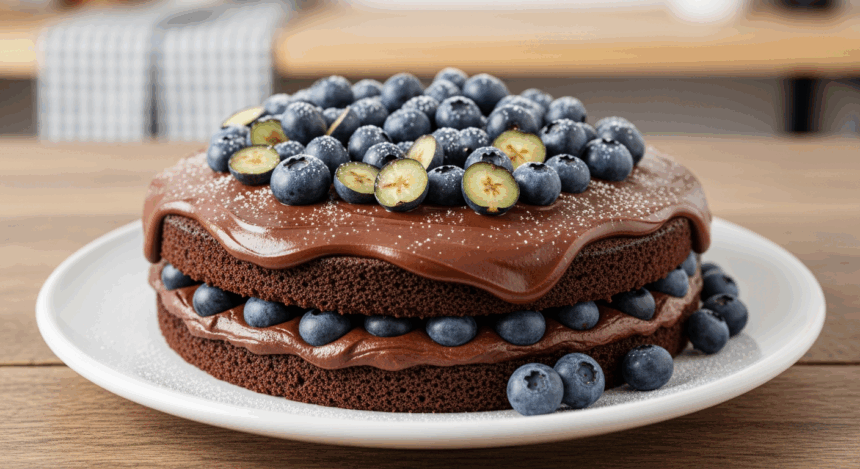 Chocolate Cake With Fresh Blueberries