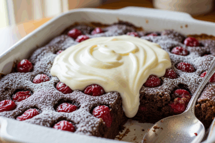 Chocolate Cherry Dump Cake With Vanilla Pudding