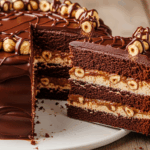 Chocolate Hazelnut Cake With Slice Missing