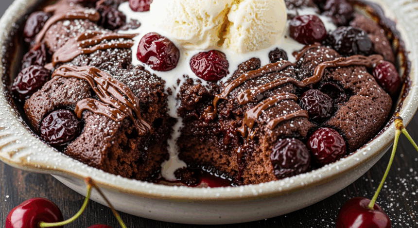 Chocolate Cherry Dump Cake With Pudding Mix