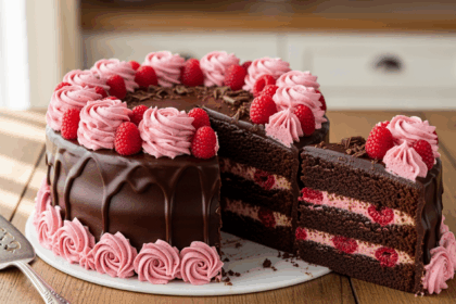 Chocolate Raspberry Cake With Rosettes