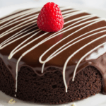 Chocolate Cake With Glaze On Plate