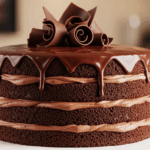Layered Cake With Chocolate Layers