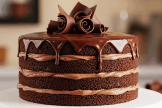 Layered Cake With Chocolate Layers