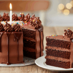 Chocolate Birthday Cake With Slice
