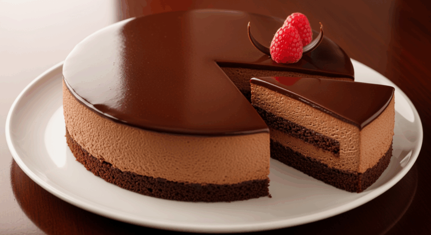 Chocolate Mousse Cake With Chocolate Mirror Glaze