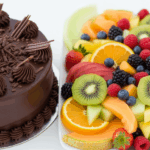 Chocolate Cake With Fruit Platter