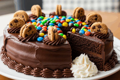 Chocolate Cake With M&M's And Cookies