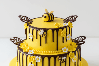 Bee-Themed Cake With Chocolate Decorations