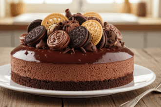 Chocolate Mousse Cake With Cookies