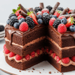 Two-Layer Chocolate Cake With Berries
